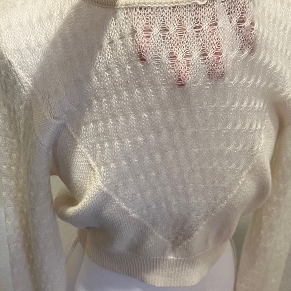 Cream Textured Knit Sweater - Picture 5 of 5